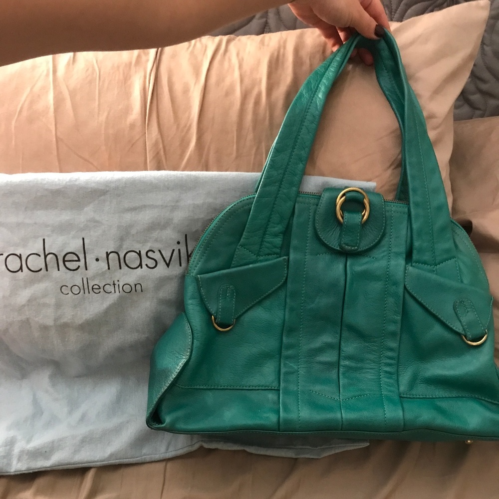 Rachel Nasvik Green Leather Patricia Satchel